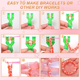 XKDOUS 24 Colors Rubber Band Bracelet Kit, Bracelet Making Kit for Art and Craft, Rubberband Bracelets kit for Kids Ages 6+
