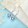 Inpasne Square Princess Cut Drop Dangle Earrings 925 Sterling Silver