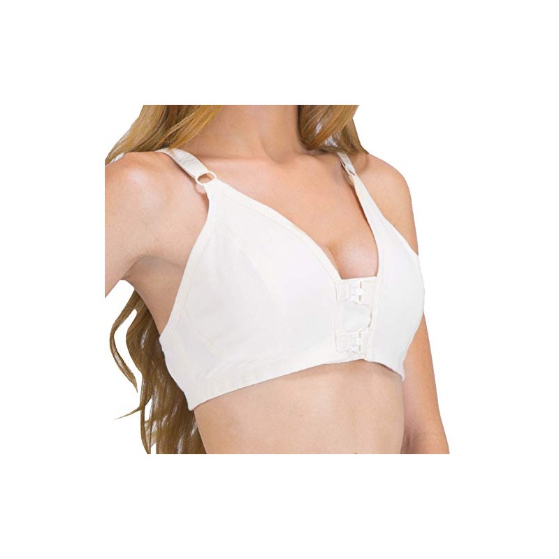 Women's Front Closure Support Bra Regular (36B, Ivory)