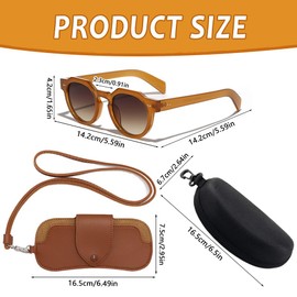 TOEECY Retro Sunglasses Women's Round Vintage UV400 Glasses Fashion Men's Sunglasses Fancy Dress Classic Party Glasses with Glasses Case Suitable for Men and Women, yellow