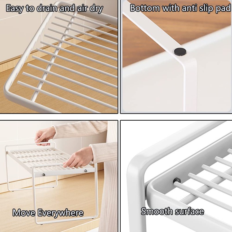 BAUEJO Shelf Insert, Kitchen Cupboard Organiser with Non-Slip Mat, Kitchen