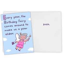 CardFool - Funny Birthday Card for Women, Men, Moms, Sisters, Friends and Coworkers - Humorous Birthday Fairy Greeting Card