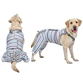 Arblina Dog Recovery Suit for Rear Leg, Adjustable Surgery Suit to Stop Licking Wounds for Large Medium Male Female Dogs, Pet Onesie for Neuter Spay Protective as Cone Alternative Surgical Suit, Blue