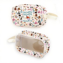 White Rabbit Clear Cosmetic Bag Alice Cartoon Character Inspired Grocery Bag Fairy Tales Gift (Late MB UK)