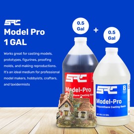 SPRESIN Model-Pro 1 Gal (0.5-Gal Part A + 0.5-Gal Part B) 2-Part Polyurethane Casting Resin Kit, Low-Viscosity and Odorless, Ideal for Casting Models, Prototypes, Figurines, Art and Craft Projects