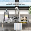 Faucet Storage Shelf Aluminum Plastic Two Containers with Towel Rod