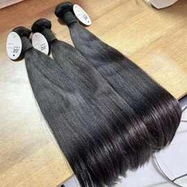 26 28 30 Inch High Grade Single Donor Wavy Hair Hair Vietnamese Burmese Curly Hair Cambodian Natural Wave Hair Raw Hair Bundlesstyle: Yaki straight, color: natural color, Stretched Length: 24 Inches