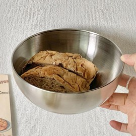 Stainless Steel Cold Noodle Bowl Korean Style Rice Bowl Fruit Salad Large Bowl Golden Large Bowl Tableware Small gold-15cm