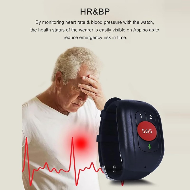 GPS Tracker for Elderly, Smart Watch for Fall Detection, Speed