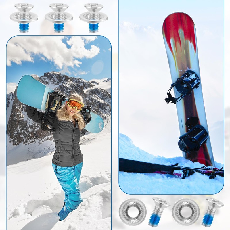 8pcs Snowboard Binding Screw Set, Snowboard and Ski Bindings Screw