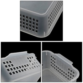 Qsbon Rectangular Plastic Storage Organization Trays Baskets in Clear, 6-Pack