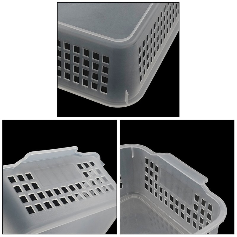 Qsbon Rectangular Plastic Storage Organization Trays Baskets in Clear, 6-Pack