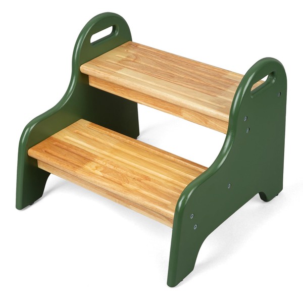 StrongTek Kids 2 Step Stool, Oak Wood Step Stool for