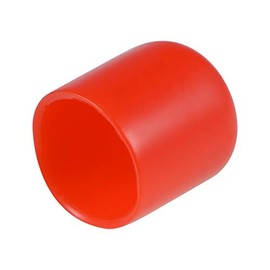 sourcing map Rubber End Caps 15 mm ID Vinyl Round End Cap Screw Thread Protection Red Pack of 25