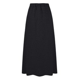 Ylingjun Womens Warm Fleece Lined Long Jersey Skirts Elastic Waist A Line Flared Winter Skirt (Black, XL)