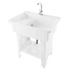 Laundry Sink,Freestanding Plastic Laundry Sink with Washboard,Utility Sink with Hot