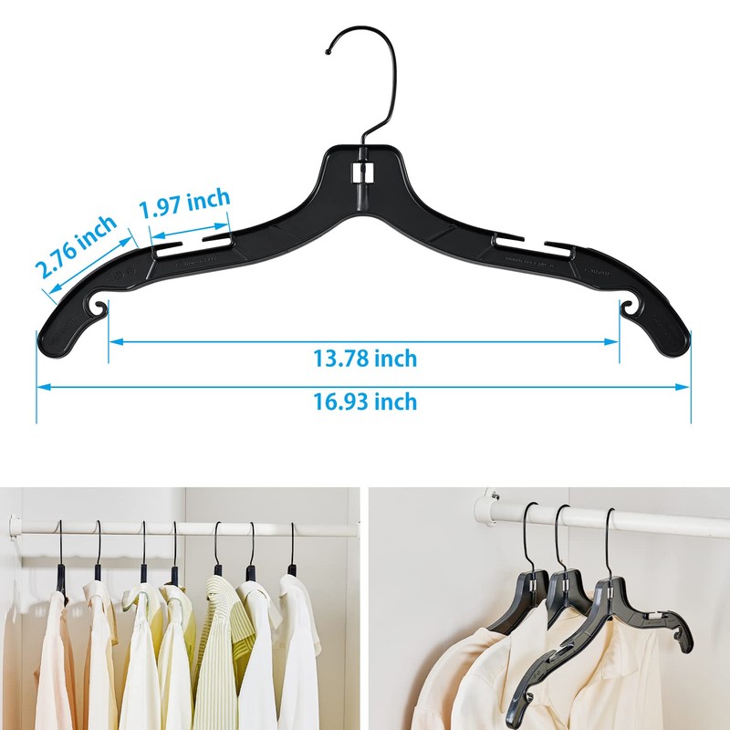 Donext Plastic Hangers with 360 Swivel Metal Hook, Heavy Duty