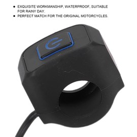 Yctze 22 mm Motorcycle Handlebar Switch, Motorcycle ATV Light Switch, Control Button, Waterproof, Universal for Headlights (ABS Metal) (Blue)