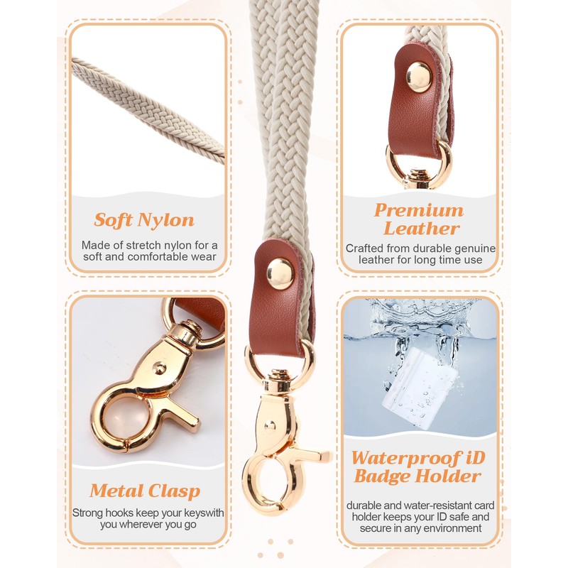 Gilprop Teachers Stretchy Lanyard for Keys ID Badges with Waterproof
