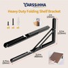 Yarssihha 16 Inch Folding Shelf Bracket, 2 Pack Heavy Duty