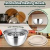 Herogo 5-Piece Mixing Bowls with Lids, 3 Grater Attachments, Stainless