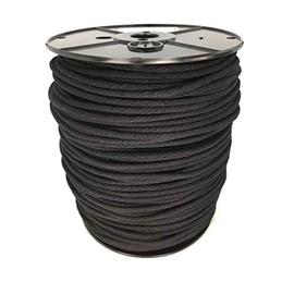 GREAT WHITE Sash Cord Black, 3/16" x 1,200' Spool (#6) Cotton Tie Down Camping, Clothesline, Rigging, Crafts, Theater, Window Replacement, Entertainment Spot Cord DIY Home Improvement USA