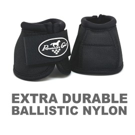 Professional's Choice Ballistic Overreach Bell Boots for Horses | Superb Protection, Durability & Comfort | Quick Wrap Hook & Loop | Sold in Pairs | XXL Black