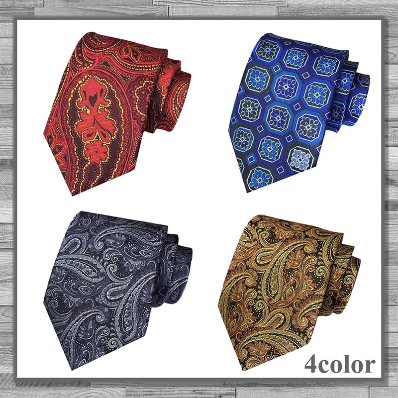 LEX STANDARD NA003 Men's Paisley Pattern Stylish Necktie, Casual Suit,