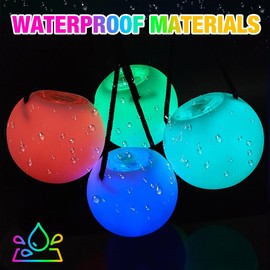 2 Pcs LED Poi Balls, LED POI Spinning Balls with 9 luminous functions, Luminous Poi Juggling Balls with 7 luminous colors for Beginners Kids and Adults, Play Dancing, Camping, Light Shows, Raves