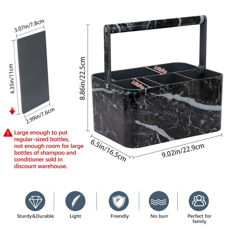 BYUNER Plastic Shower Caddy Dorm: Portable Bathroom Caddy Organizer for