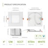 ASD 6 Pack LED Recessed Square Ceiling Light 4 Inch