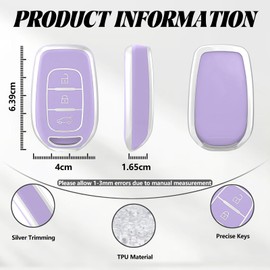 TOOMUME Key Case TPU Car Key Case Fits Renault Twingo Kangoo Clio Symbol Kwid Dacia Logan Sandero Stepway Duster Dokker, Key Cover Protection Key Shell - Smart Key