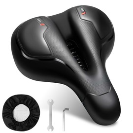 LURICO Ultra Comfortable Ergonomic Bicycle Saddle with High Density Gel and Double Spring Shock Absorber - for Mountain Bike, City Bike - Men & Women, Suitable for Folding Bikes, Mountains and