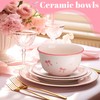 Maxdot 10 oz Pink Bow Ceramic Bowls Set of 4