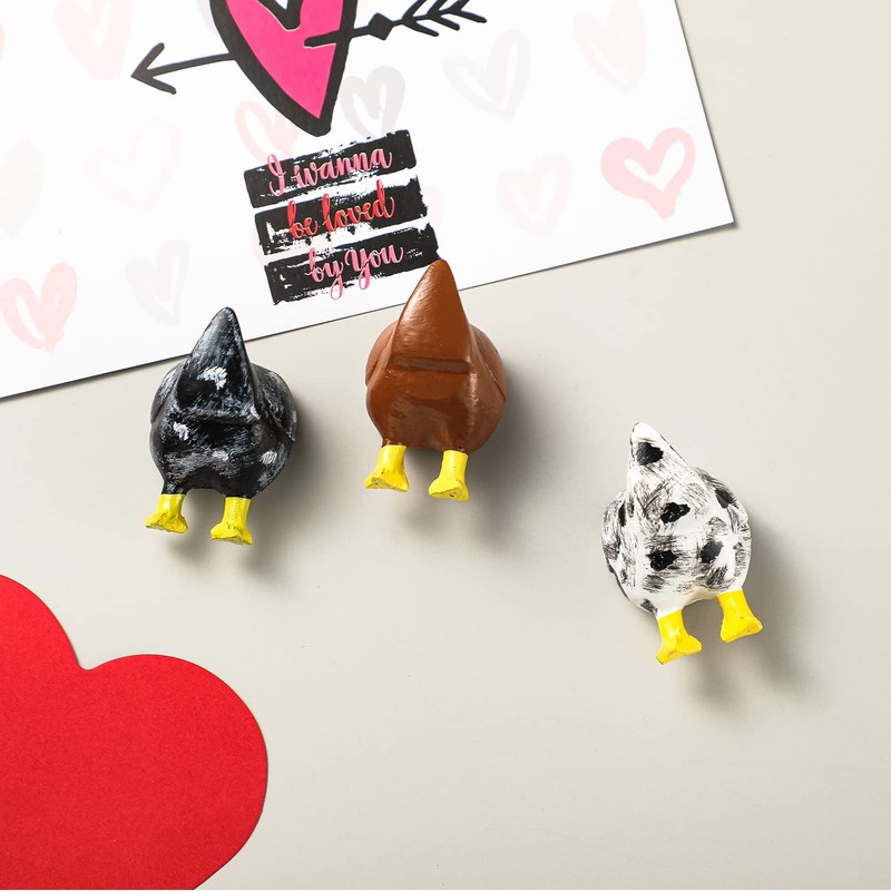 Bonuci 3 Pcs Chicken Butt Magnet Fun Refrigerator Magnets Farm