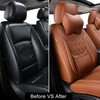 TINRAIYANG Car Seat Covers Front Pair, Breathable Leather Automotive Front