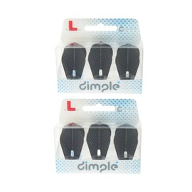 LSTYLE Dart Flights: L9d PRO Fantail - Dimple Texture - for Soft Tip and Steel Tip Darts - 2 Pack Black