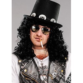 Magic Box Men Slash Style 80s Long Curly Black Wig