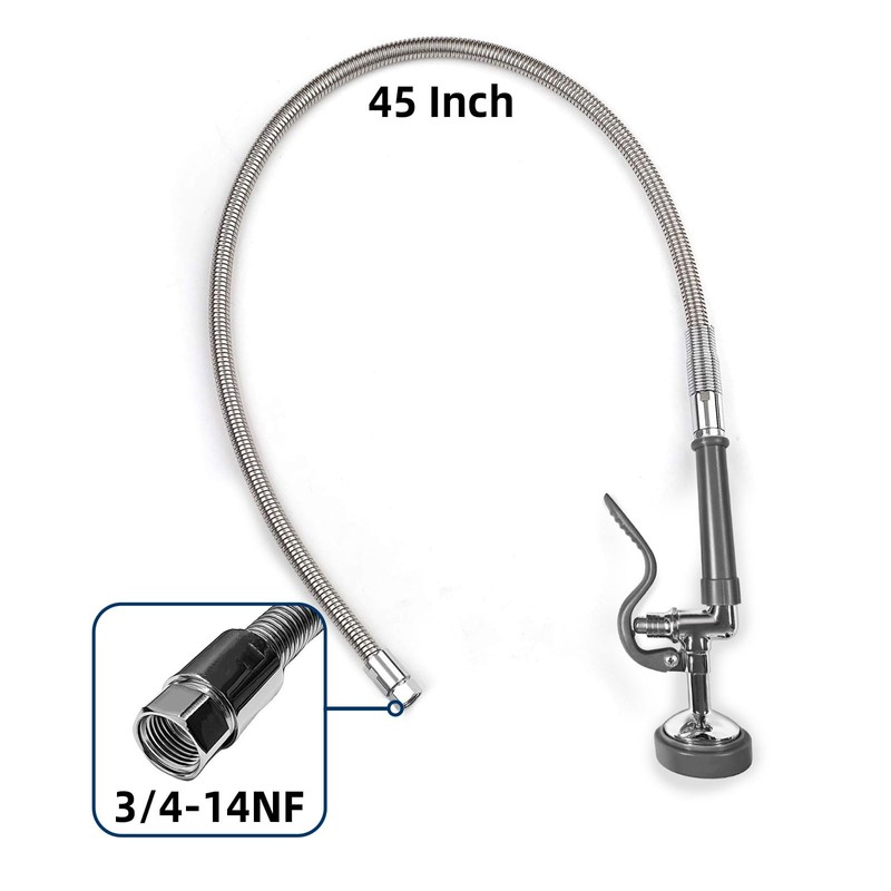 Commercial Sink Sprayer Valve with 45" Pre Rinse Hose, Pre