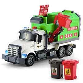 LerBao Large Garbage Truck Toys for 3 4 5 6 7 8 Year Old Boys, Lights and Sounds Truck Vehicles Toy for Kids Childs Toddlers Christmas Birthday Gift