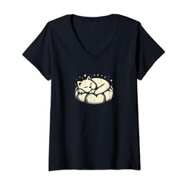 Womens Marshmallow Catnap V-Neck T-Shirt