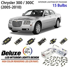 ZIYO ZPL2415- (15 Bulbs) Deluxe Interior LED Light Kit 6000K Xenon White Upgrade Dome Light Bulbs Replacement for Chrysler 300 / 300C 2005-2010