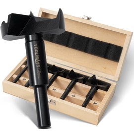 TOOLMAYS Forstner Drill Bit Set 5 Pieces for Wood Diameter 20/35/40/45/50 mm, Length 90 mm Wood Drill Bit Set