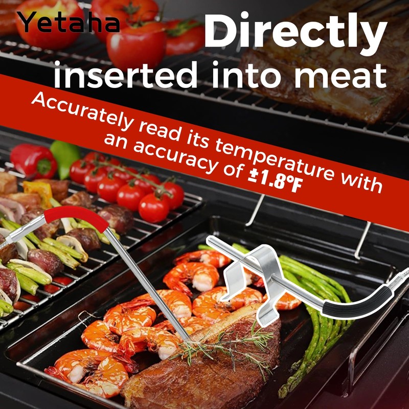 Yetaha 2Pack Grill Probes Replacement for Weber IGrill, Red/Black Replacement