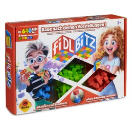 Fidl Bitz Deluxe Set: Playset with approx. 640 Colourful Foam Cubes for Building and Construction, Stick without Sticking, Swimming in the Water, Blue/Green/Yellow/Orange/Purple/Red (21102)