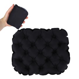 Inflatable Seat Cushion,Portable Air Sitting Pad with Carry Bag,Moisture and Water Resistant Camping Chair,Portable Lightweight Travel Air Sitting Pad,Best for Camping,Bleachers,Glassing Pad (Black)