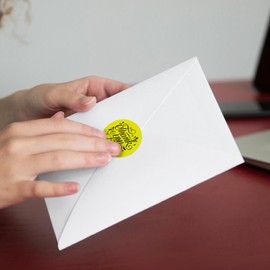 YIKIADA Neon Yellow Printable Round Labels 2 Inch Self-Adhesive Vinyl Address Stickers Removable Blank Mailing Circle Decals for Shipping Inkjet Laser Printer 240 Labels