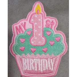 Unbranded My 1ST Birthday -  Embroidered Iron On Applique Patch