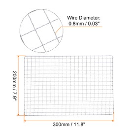 sourcing map 2pcs Square BBQ Grill Net 7.9"x11.8" Galvanized Iron Barbecue Mesh Mat for Baking Smoking Charcoal Grilling Roasting