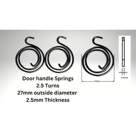 Premium Door Handle Repair Kit Set of 10 Springs and 10 Circlips Common Fit for Home & Office Doors | Use Circlip Pliers to Replace Coil Springs Door Lock Installation (2.5 Turns, 2.5mm Thick)